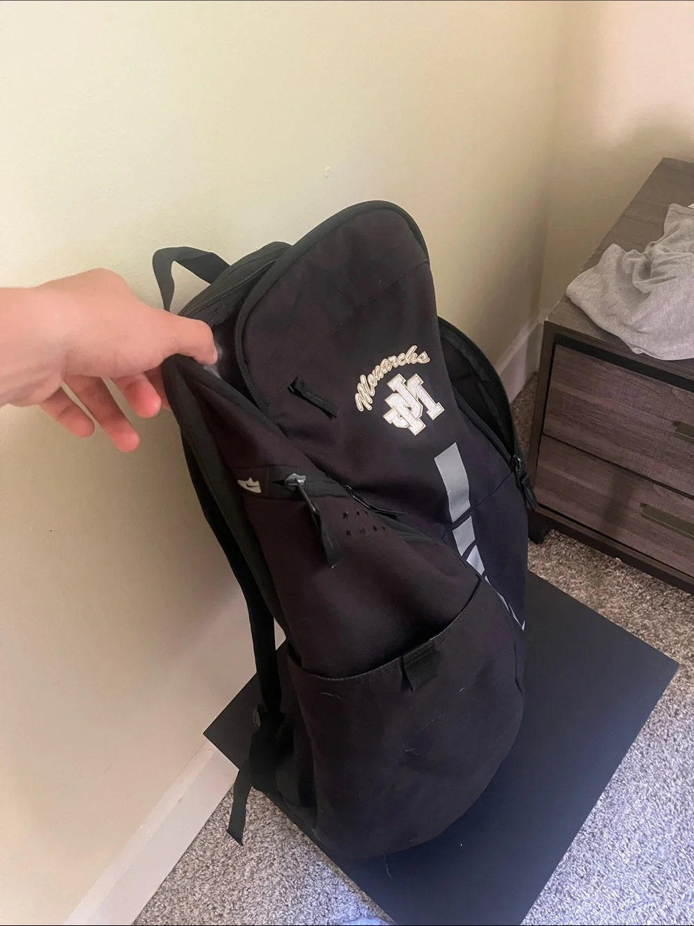 Nike Black Backpack with Reflective Silver Accents